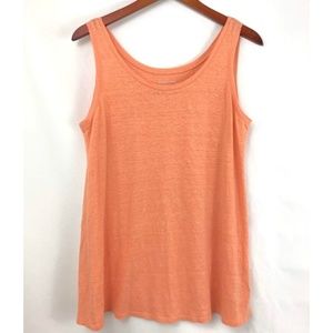 Eileen Fisher Organic Linen Coral Tank Top Small